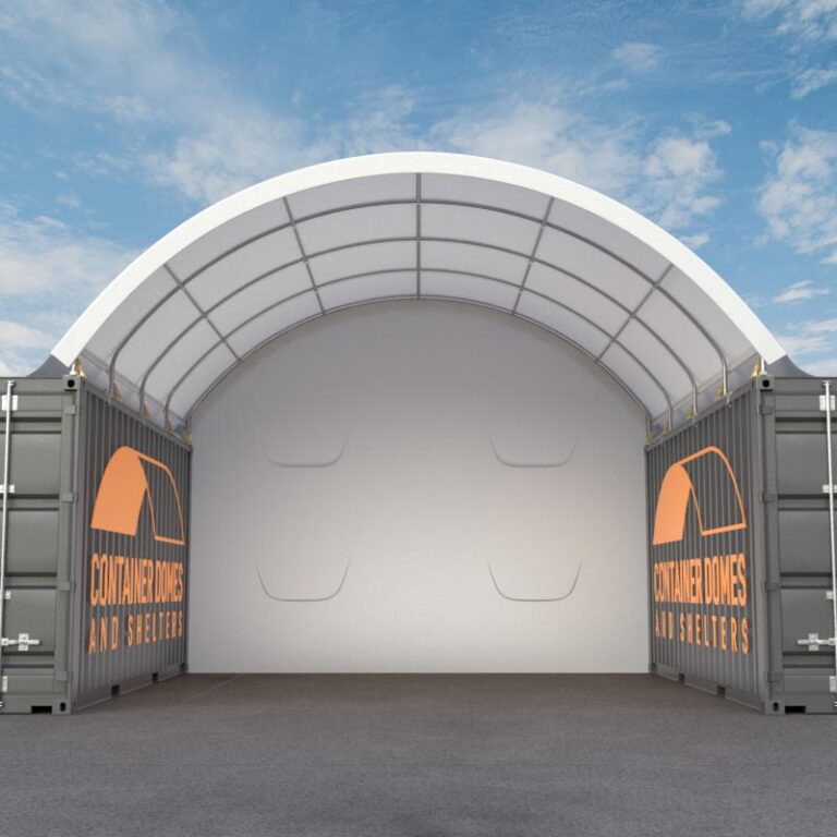 20 X 20ft Container Shelter 6 X 6m With Back Wall Container Domes