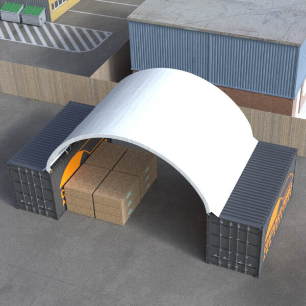 26ft x 20ft Container Dome Top Perspective View