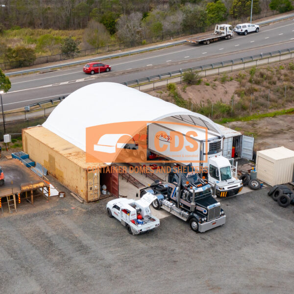 40ft W x 40ft L x 13ft H Container Dome Shelter - Image 4