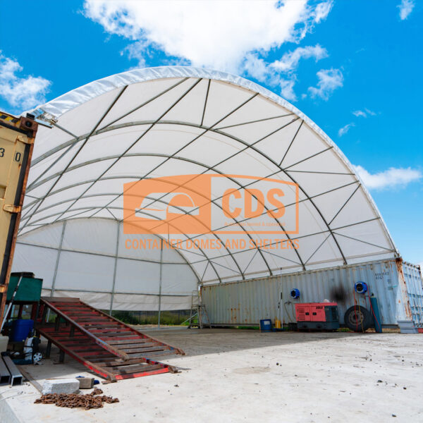 40ft W x 40ft L x 13ft H Container Dome Shelter - Image 5