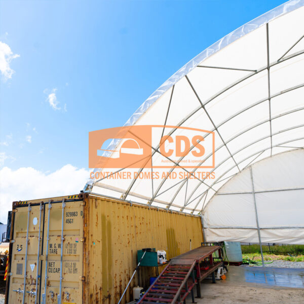 40ft W x 40ft L x 13ft H Container Dome Shelter - Image 2